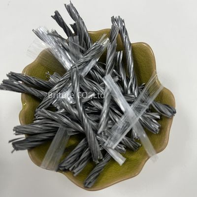 سی ای گواهینامه PP فیبر بسته تورش شده براق فیبر بتنی برای استفاده از سنگ شکن